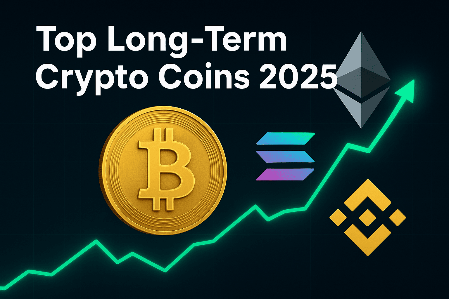 Long Term Crypto Coins 2025 Comparison Chart with Bitcoin Ethereum and Solana